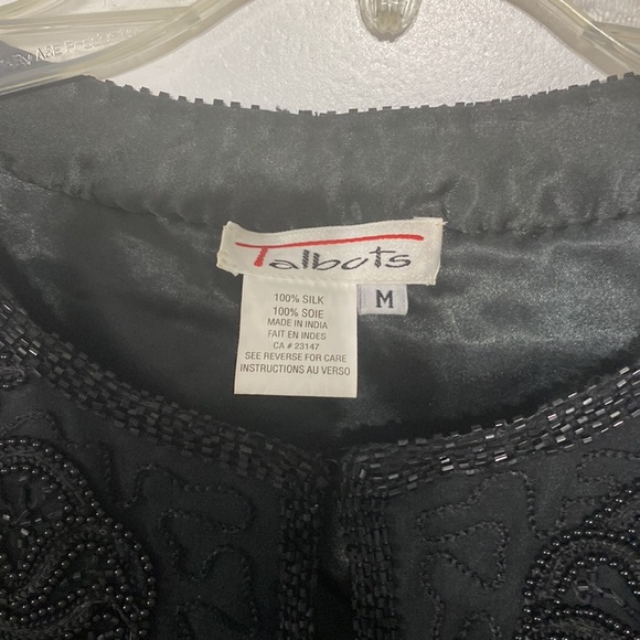 Talbots beaded short jacket. 100% silk. - Picture 2 of 5